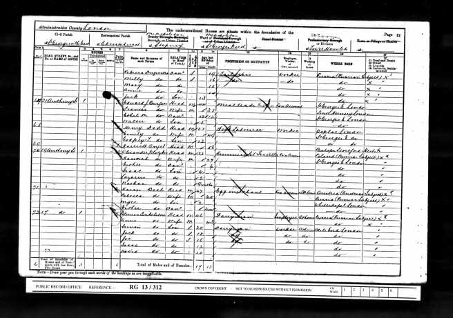 Henry James Dodd Census Returns 1901